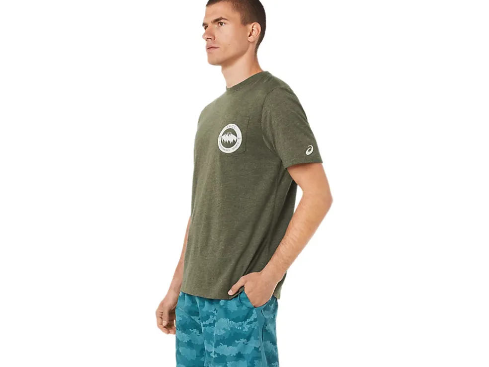 Shop ASICS 1977 MOUNTAIN TEE Olive Canvas