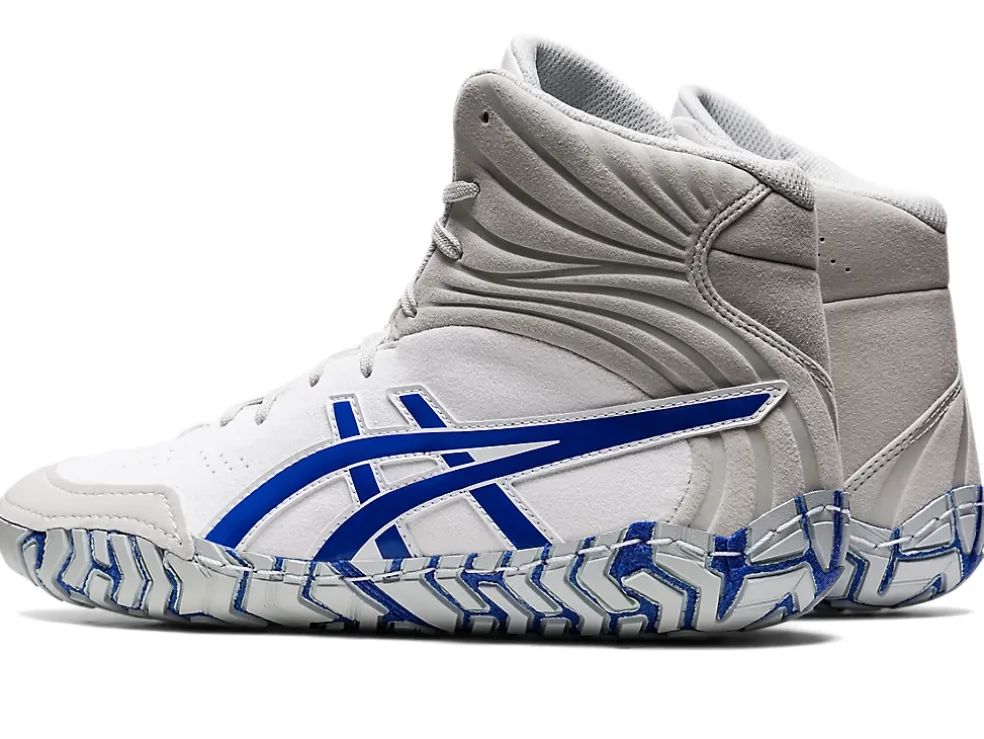 New ASICS AGGRESSOR 5 White/Lapis Lazuli Blue