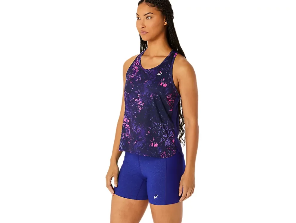 Hot ASICS ALL OVER PRINT TANK Eggplant/Blue Violet