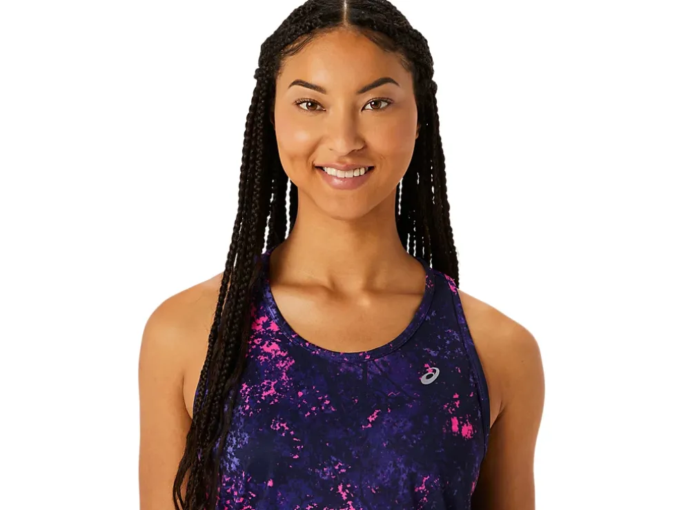 Hot ASICS ALL OVER PRINT TANK Eggplant/Blue Violet