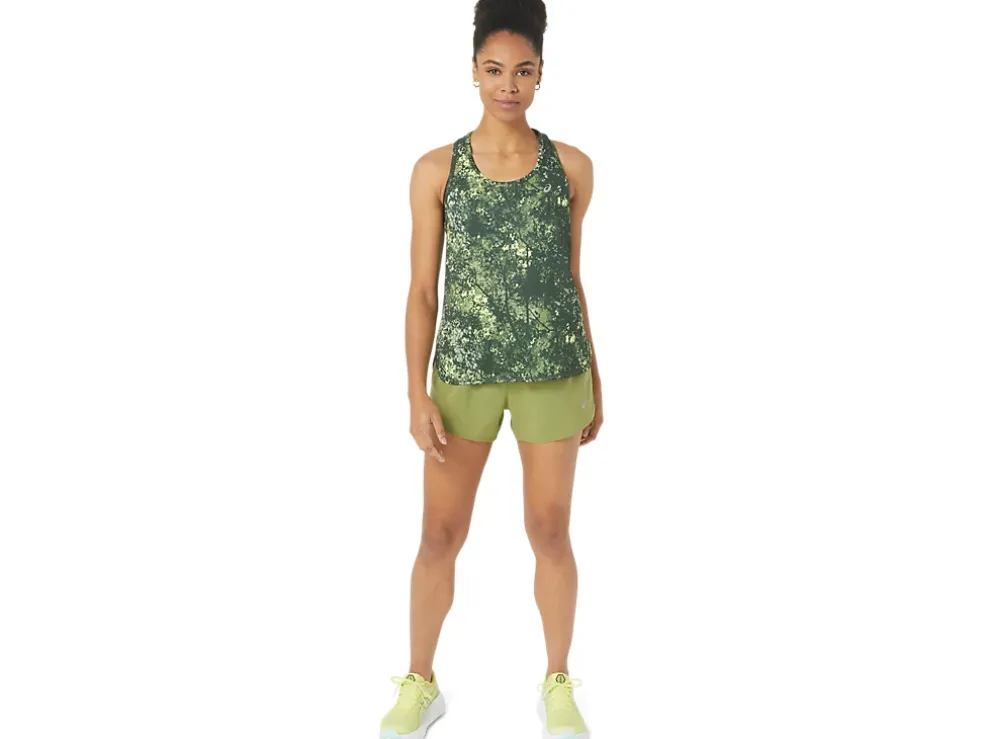 Clearance ASICS ALL OVER PRINT TANK Rain Forest/Glow Yellow