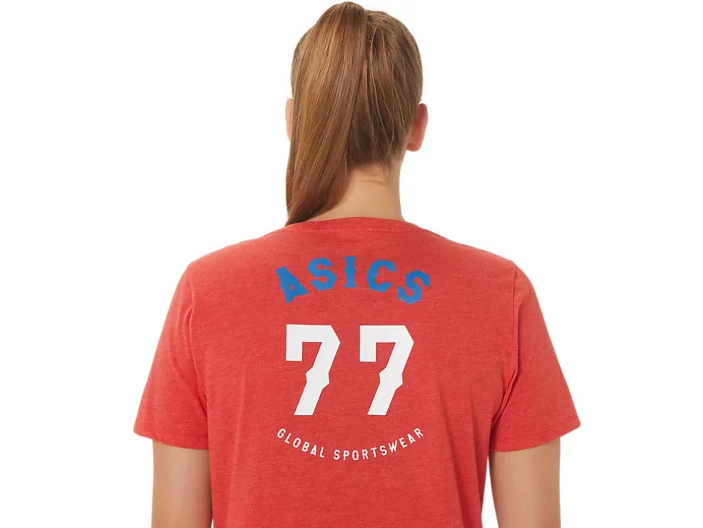 Cheap ASICS 1977 HERITAGE AMERICANA V-NECK Classic Red Heather
