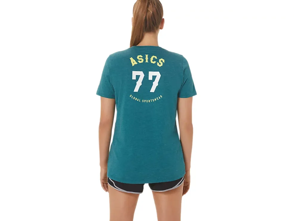 New ASICS 1977 HERITAGE AMERICANA V-NECK Velvet Pine Heather