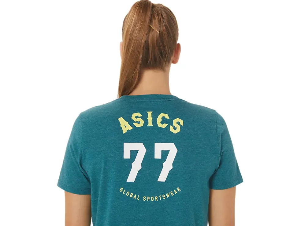 New ASICS 1977 HERITAGE AMERICANA V-NECK Velvet Pine Heather