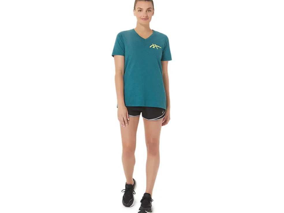 New ASICS 1977 HERITAGE AMERICANA V-NECK Velvet Pine Heather