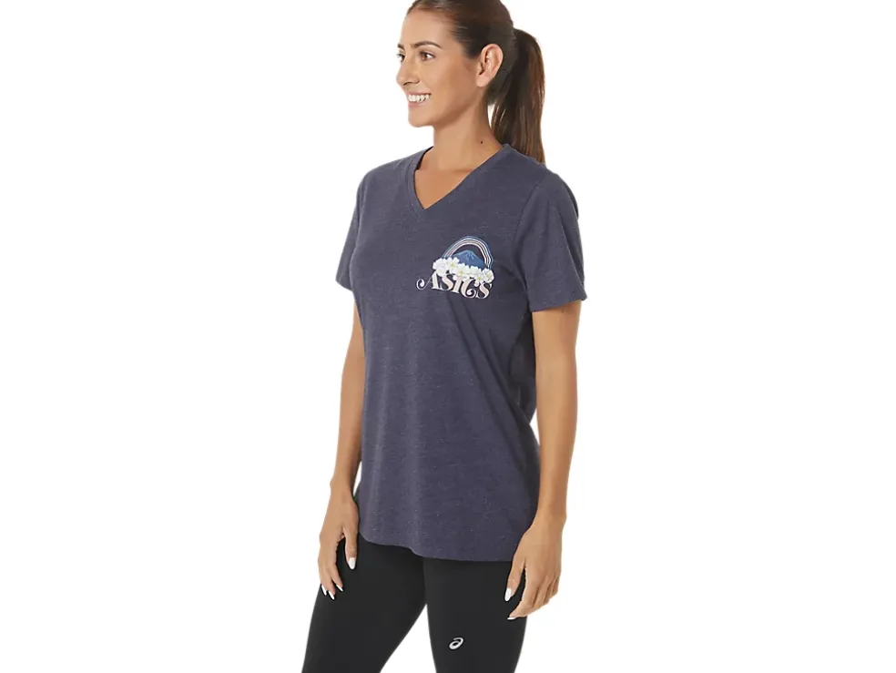 Store ASICS ADVENTURE ALANNA V-NECK Peacoat Heather