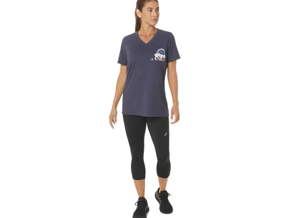Store ASICS ADVENTURE ALANNA V-NECK Peacoat Heather