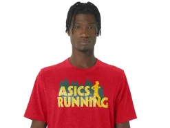 Best ASICS EVERGREEN TRAIL RUN TEE Classic Red Heather
