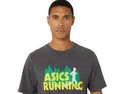 Cheap ASICS EVERGREEN TRAIL RUN TEE Dark Grey Heather