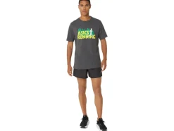 Cheap ASICS EVERGREEN TRAIL RUN TEE Dark Grey Heather