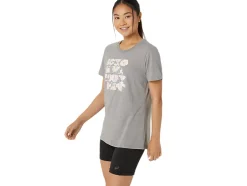 Fashion ASICS  HIBISCUS SLOGAN CREW Medium Grey Heather