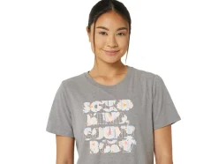 Fashion ASICS  HIBISCUS SLOGAN CREW Medium Grey Heather