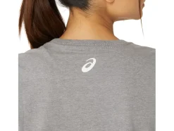 Fashion ASICS  HIBISCUS SLOGAN CREW Medium Grey Heather