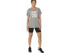 Fashion ASICS  HIBISCUS SLOGAN CREW Medium Grey Heather