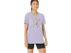 New ASICS HIBISCUS SLOGAN CREW Dusk Violet