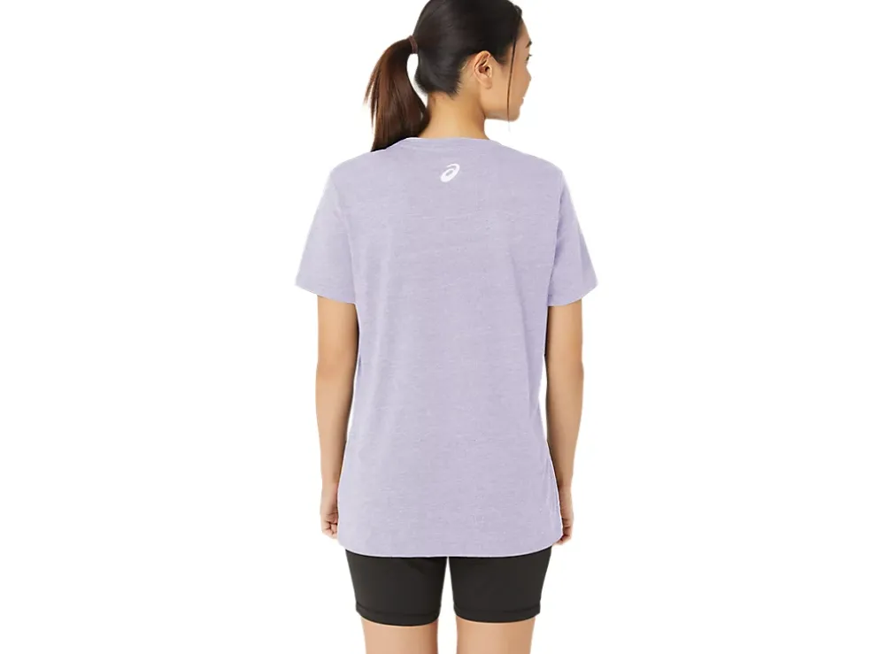 New ASICS HIBISCUS SLOGAN CREW Dusk Violet