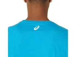 Hot ASICS HIBISCUS SLOGAN TEE Island Blue Heather