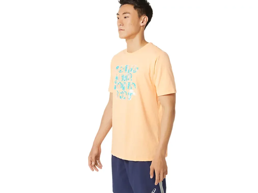 Best ASICS HIBISCUS SLOGAN TEE Summer Dune