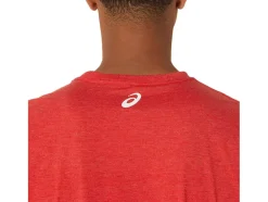 Sale ASICS HIBISCUS SLOGAN TEE Classic Red Heather