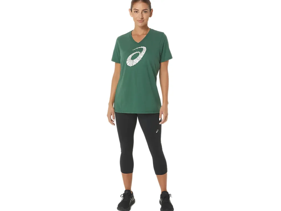 Store ASICS HOLIDAY LIGHTS LOGO V-NECK Hunter Green