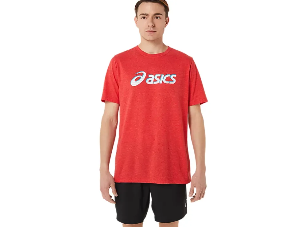 Fashion ASICS STANDOUT FOURTH SHORT SLEEVE Classic Red Heather