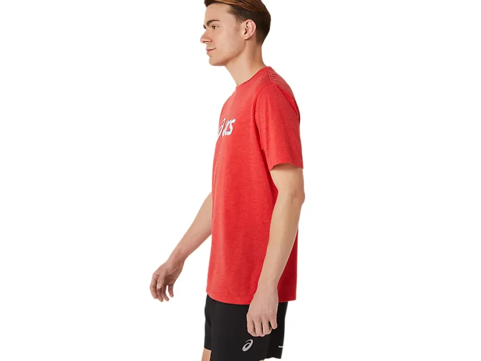 Fashion ASICS STANDOUT FOURTH SHORT SLEEVE Classic Red Heather