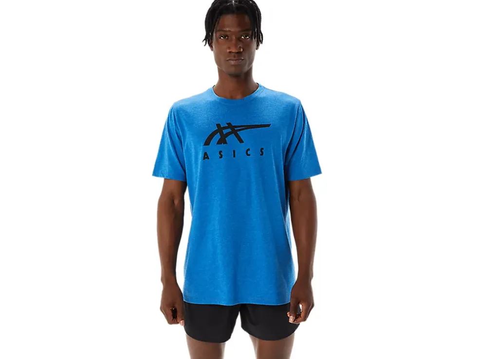 Cheap ASICS STRIPE SHORT SLEEVE TEE Lake Drive Heather