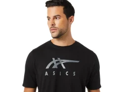 New ASICS STRIPE SHORT SLEEVE TEE Performance Black