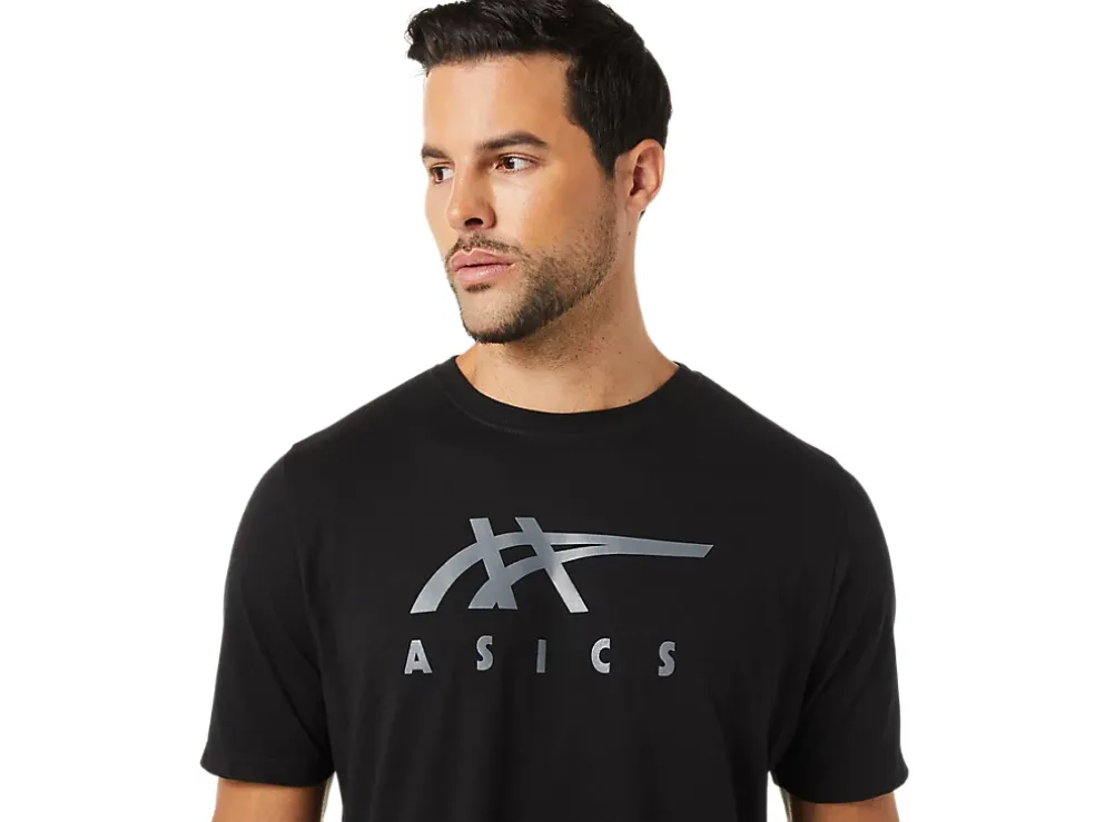 New ASICS STRIPE SHORT SLEEVE TEE Performance Black