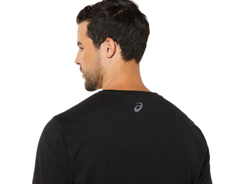 New ASICS STRIPE SHORT SLEEVE TEE Performance Black