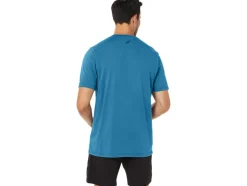 Shop ASICS STRIPE SHORT SLEEVE TEE Island Blue Heather