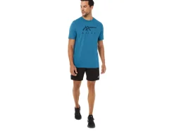 Shop ASICS STRIPE SHORT SLEEVE TEE Island Blue Heather