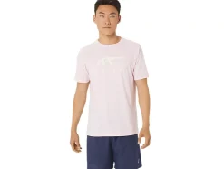 Clearance ASICS STRIPE SHORT SLEEVE TEE Pink Salt