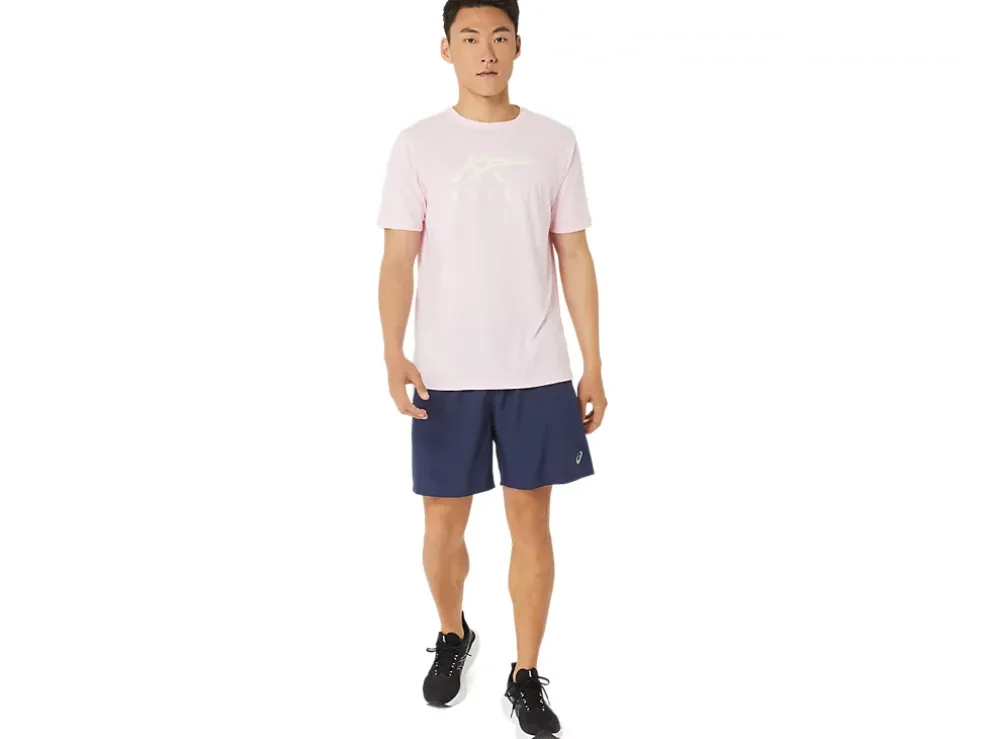 Clearance ASICS STRIPE SHORT SLEEVE TEE Pink Salt