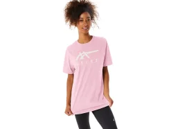 Clearance ASICS STRIPE SHORT SLEEVE TEE Pink Salt