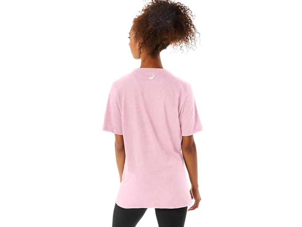 Clearance ASICS STRIPE SHORT SLEEVE TEE Pink Salt