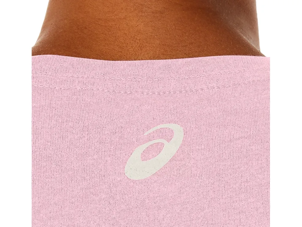 Clearance ASICS STRIPE SHORT SLEEVE TEE Pink Salt