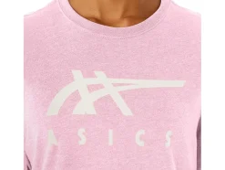 Clearance ASICS STRIPE SHORT SLEEVE TEE Pink Salt