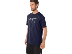 Hot ASICS STRIPE SHORT SLEEVE TEE Peacoat Heather