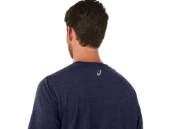 Hot ASICS STRIPE SHORT SLEEVE TEE Peacoat Heather