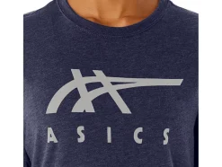 Hot ASICS STRIPE SHORT SLEEVE TEE Peacoat Heather