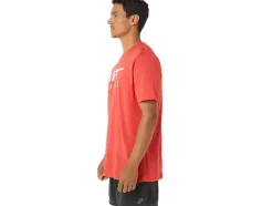 Cheap ASICS STRIPE SHORT SLEEVE TEE Classic Red Heather