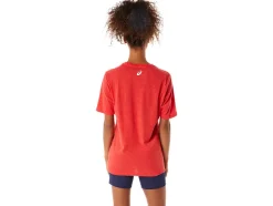 Cheap ASICS STRIPE SHORT SLEEVE TEE Classic Red Heather