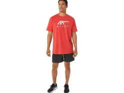 Cheap ASICS STRIPE SHORT SLEEVE TEE Classic Red Heather