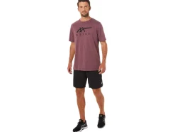 Flash Sale ASICS STRIPE SHORT SLEEVE TEE Deep Mars Heather
