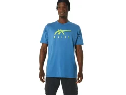 Clearance ASICS STRIPE SHORT SLEEVE TEE Azure