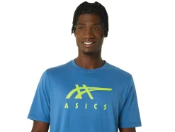 Clearance ASICS STRIPE SHORT SLEEVE TEE Azure