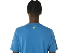 Clearance ASICS STRIPE SHORT SLEEVE TEE Azure