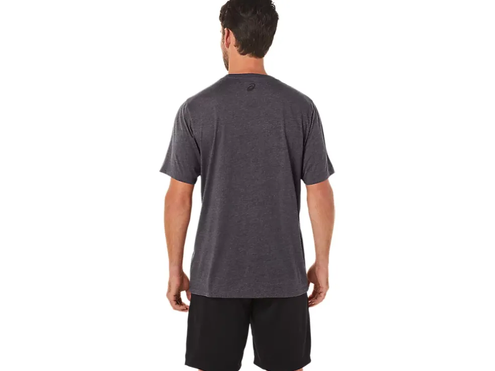 Best Sale ASICS STRIPE SHORT SLEEVE TEE Dark Grey Heather