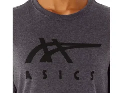 Best Sale ASICS STRIPE SHORT SLEEVE TEE Dark Grey Heather